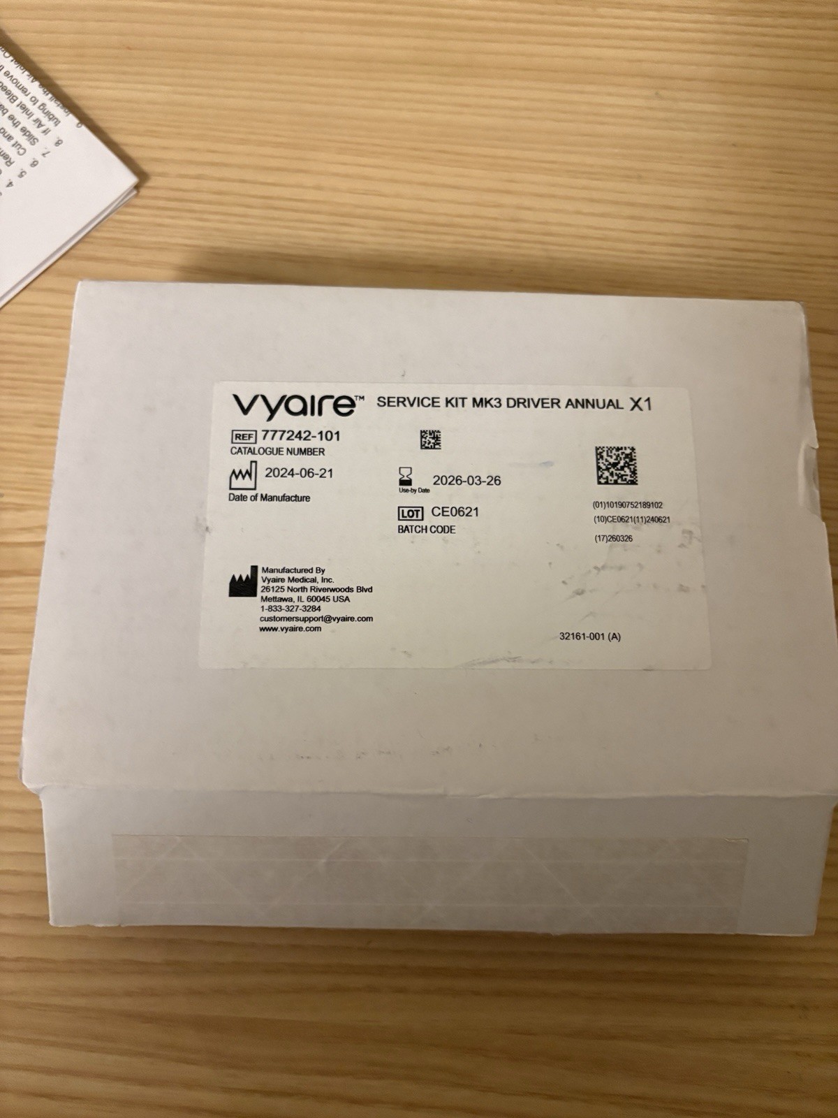 Vyaire MK3 Driver Annual Service Kit for a SiPAP Infant Flow respiratory system