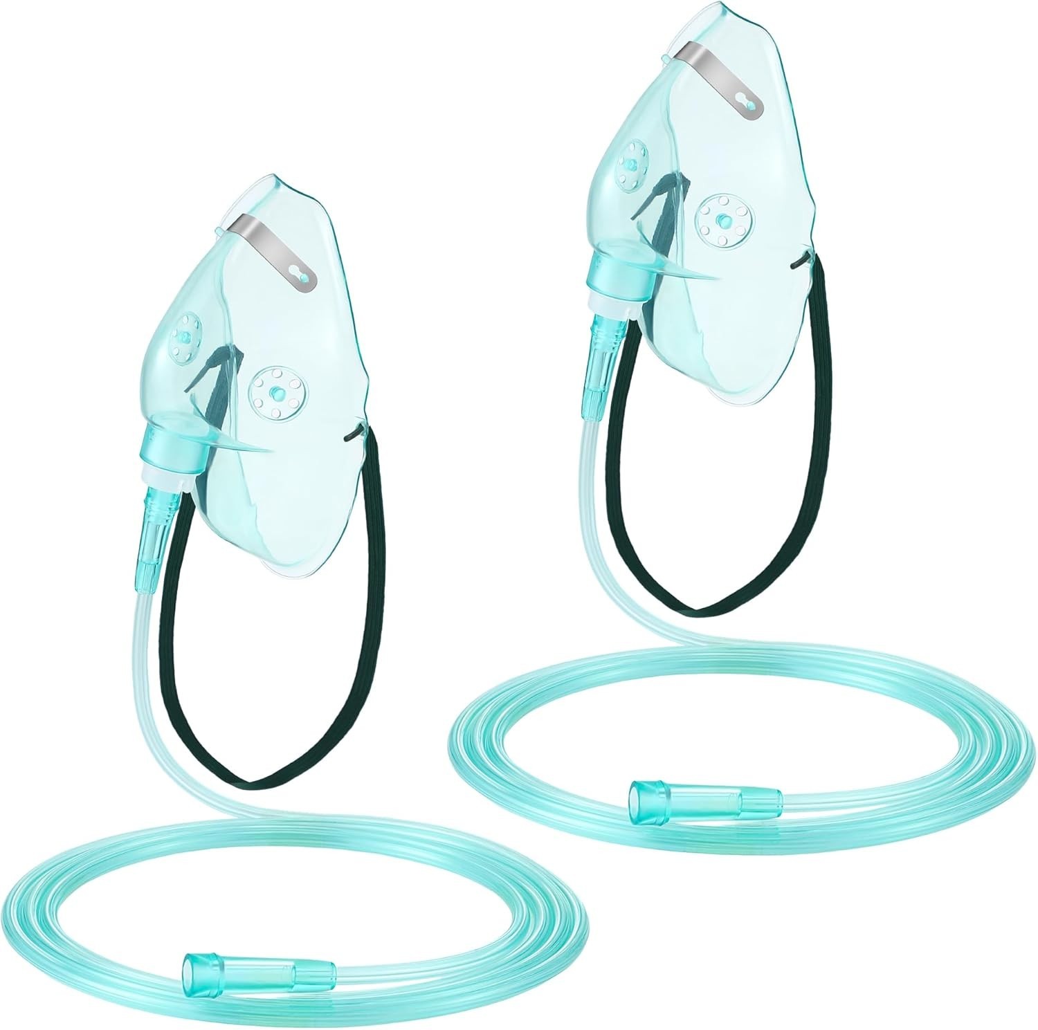 2 Pack Oxygen Mask for Face Adult with 6.6′ Tube & Adjustable Elastic Strap -…