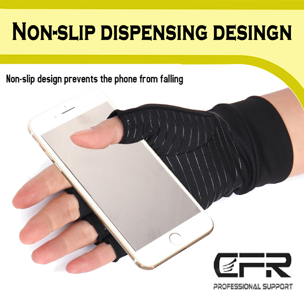 Copper Compression Gloves Arthritis Gym Carpal Tunnel Hand Wrist Braces Support