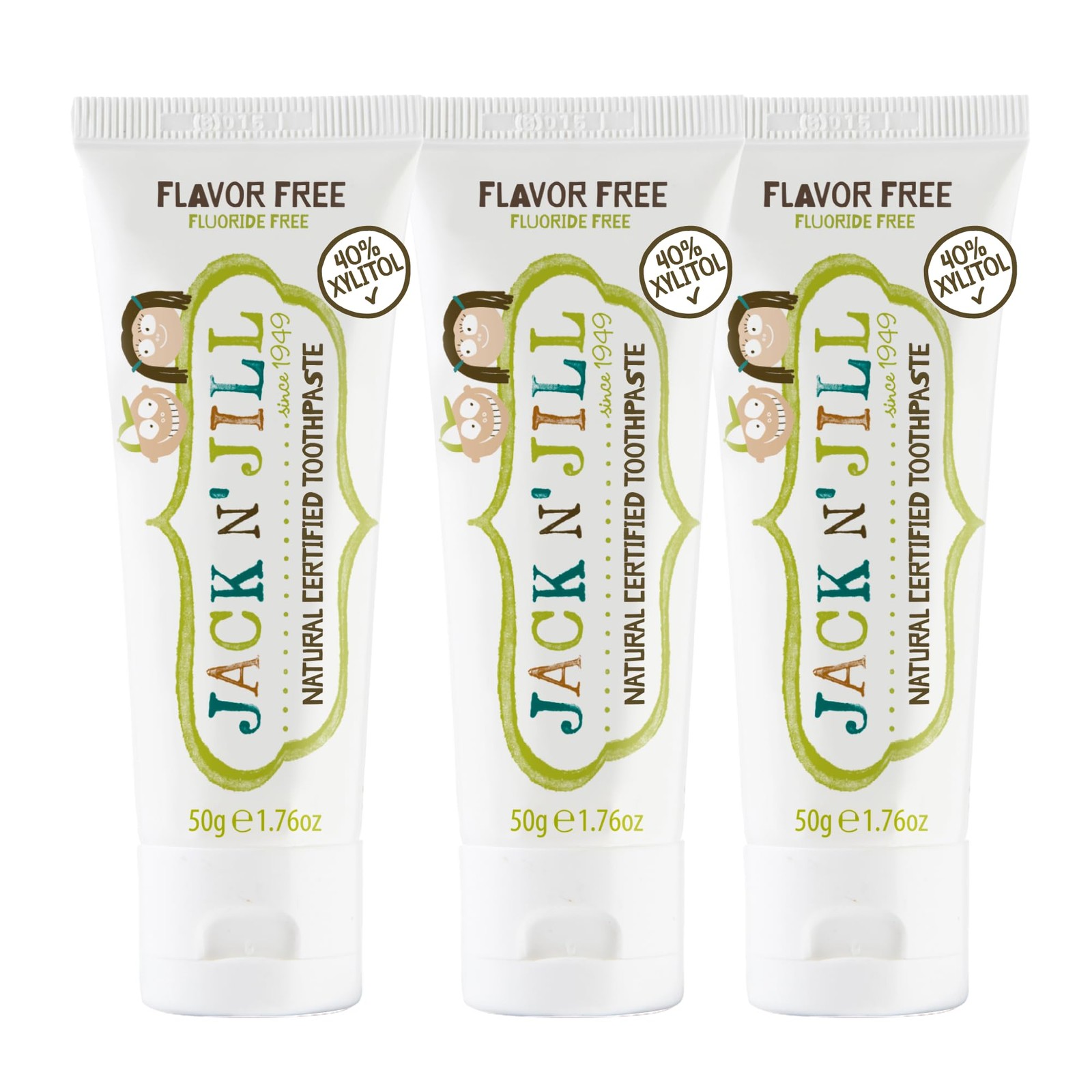 Natural Toothpaste Flavor Free 1.76 oz Pack of 3 Jack N Jill