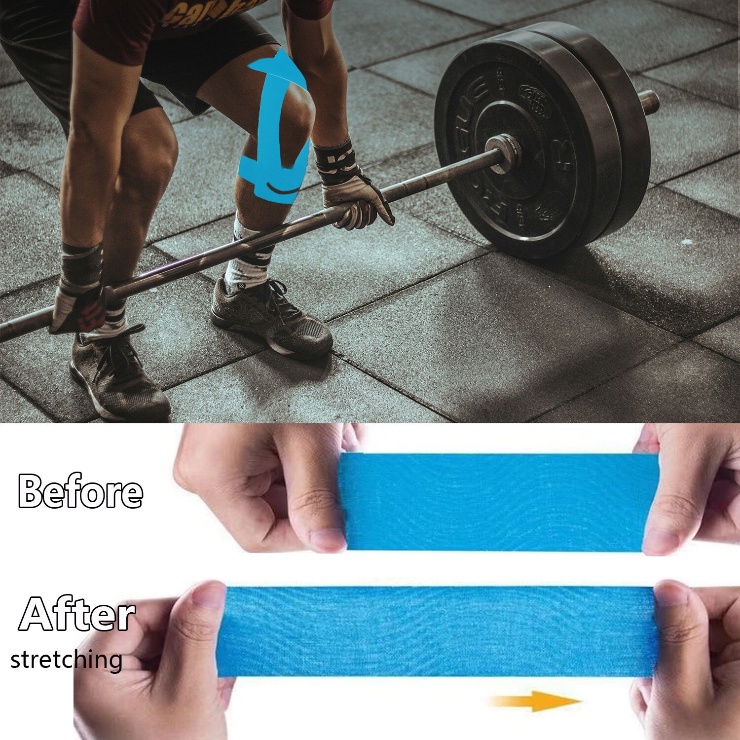 24pcs Kinesiology Tape for Knees, Knee Support Pain Relief Athletic Tape