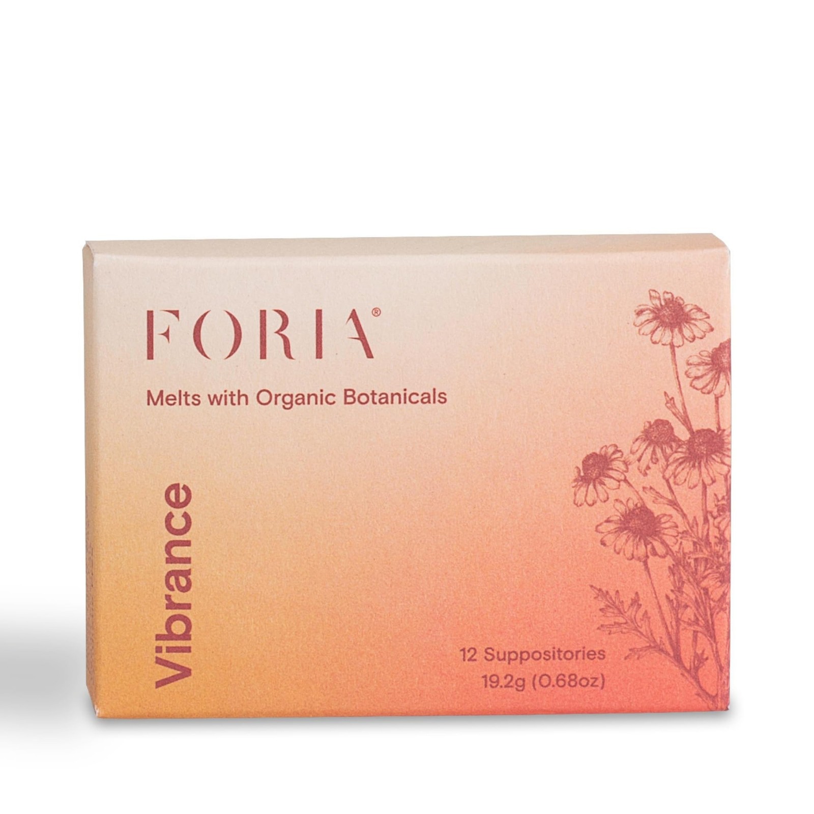 Vibrance Melts Organic Natural Moisturizing Vaginal Suppositories 12 Count FORIA