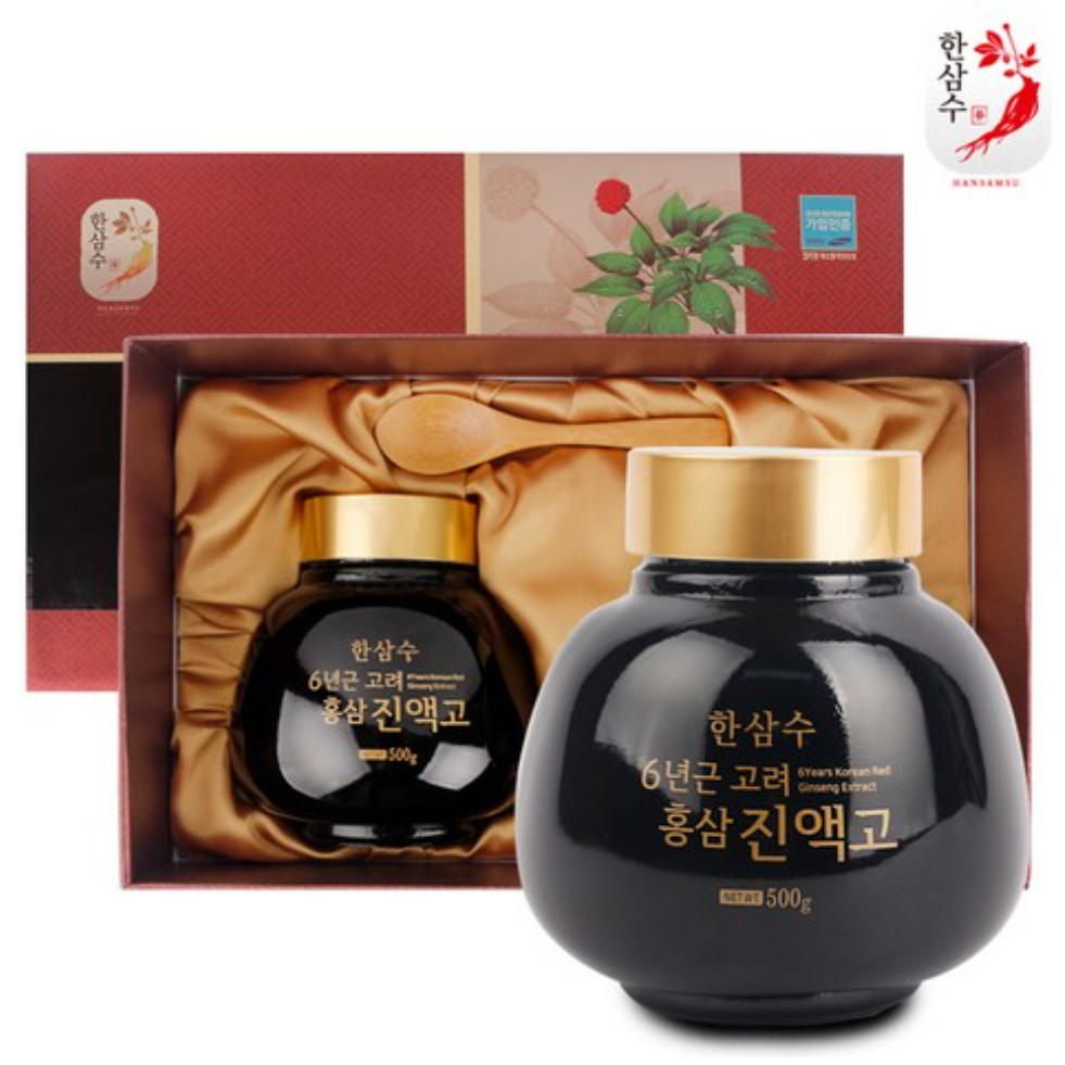 Hansamsu Korea 6 Year Red Ginseng Extract Premium Gold 500g 2 Bottles 1kg