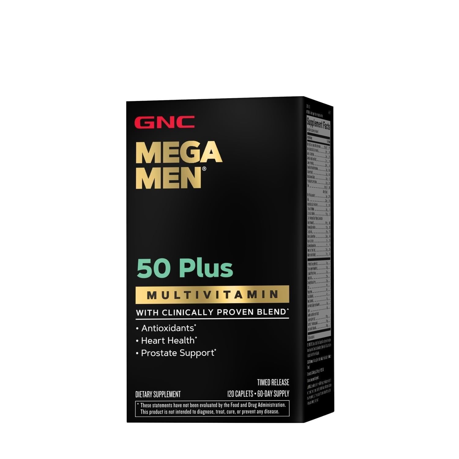 Multivitamin Mega Men 50 Plus Antioxidants Heart Health 120 Count GNC Prostate