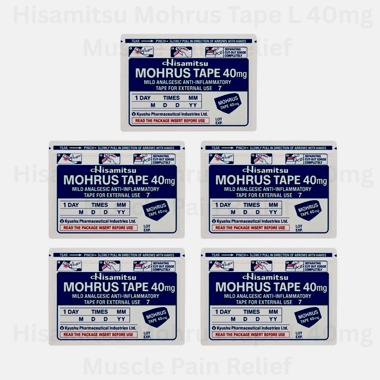 5 Packs x 7s Patches Hisamitsu Mohrus Tape L 40mg Muscle Pain Relief FAST SHIP