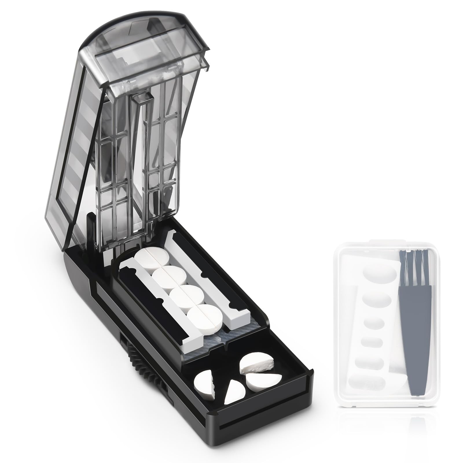 GIIYAA Multiple Pill Cutter for Small or Large Pills, Adjustable Black