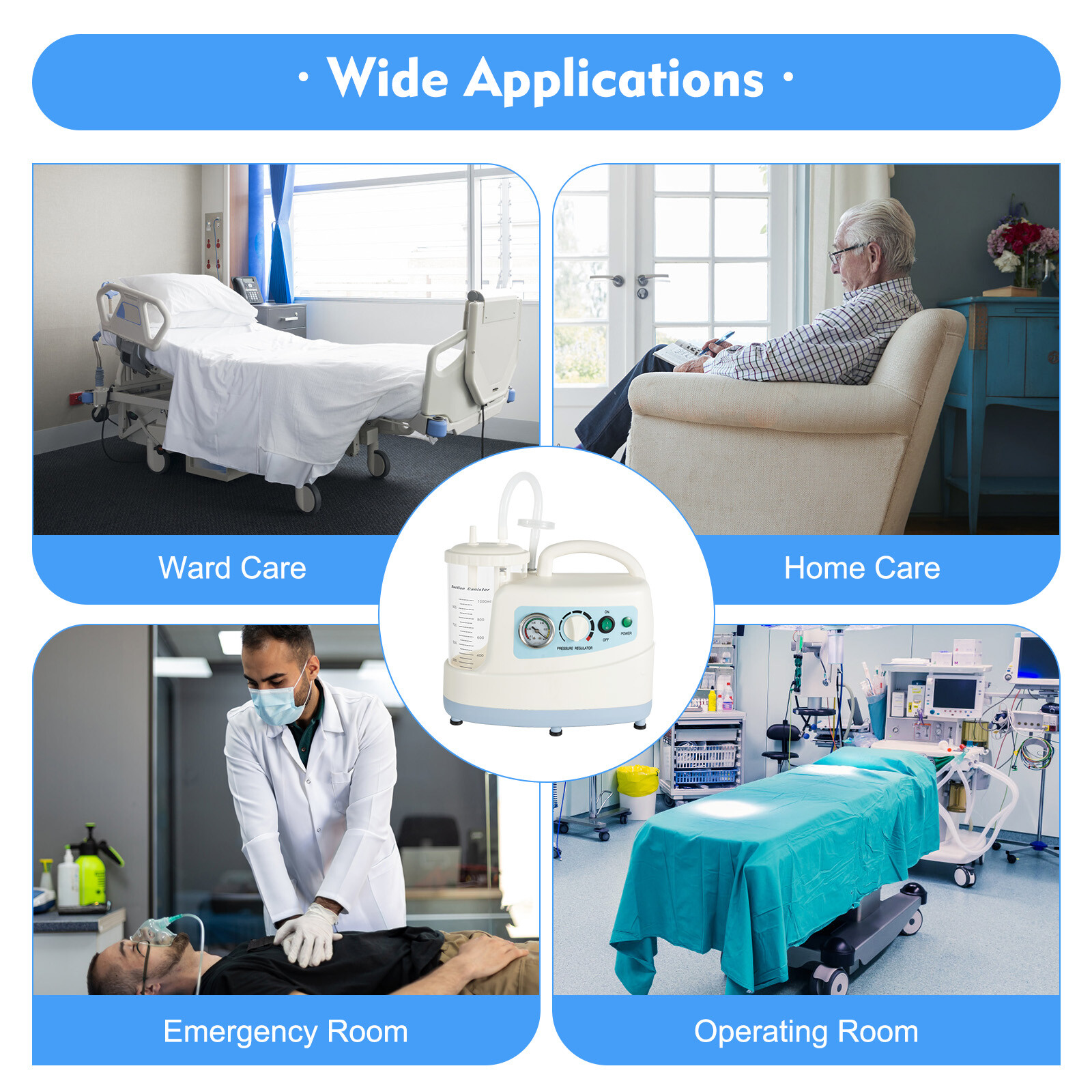 Portable Electric Phlegm Suction Machine – 110V Medical Device – 1000mL Capacity