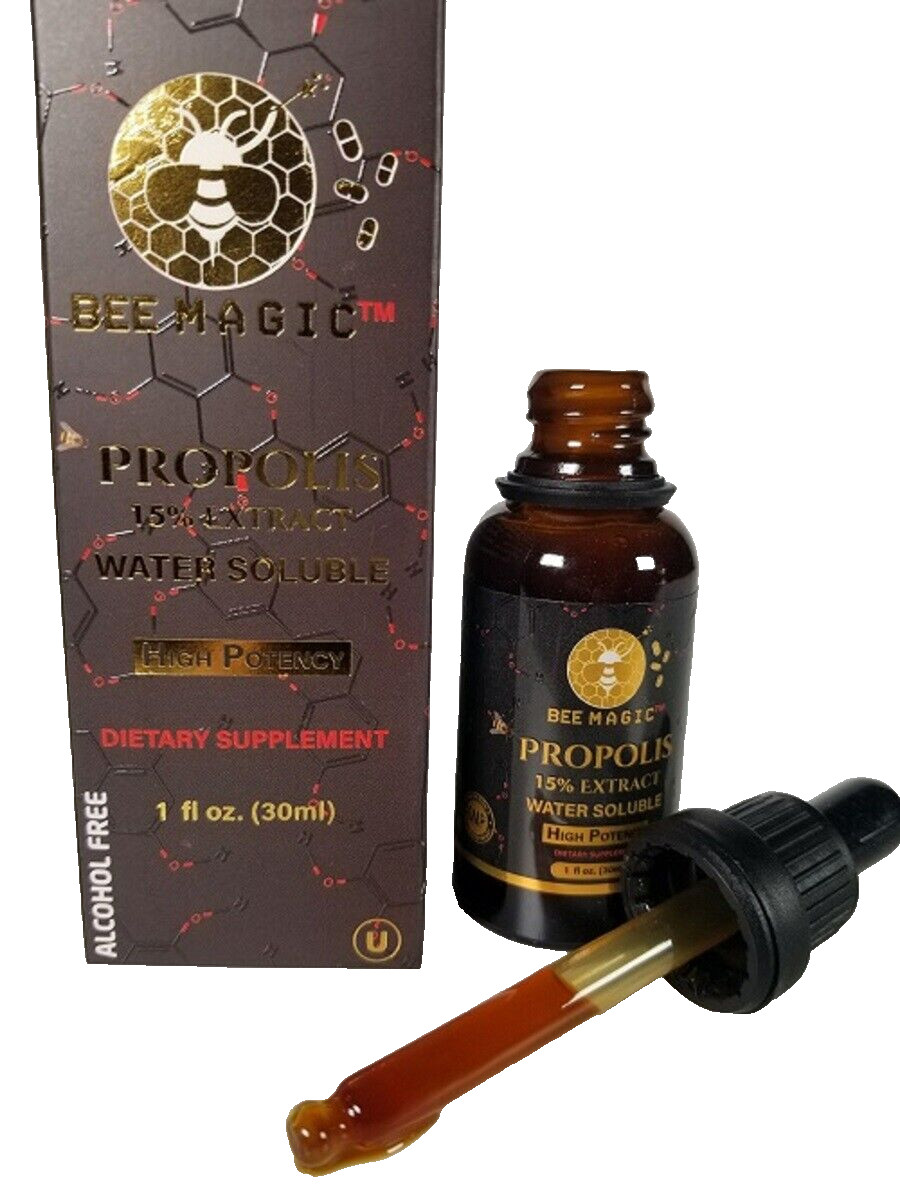 Propolis Extract Water Soluble , Bee Magic, 15% 30 ml. Kosher OU