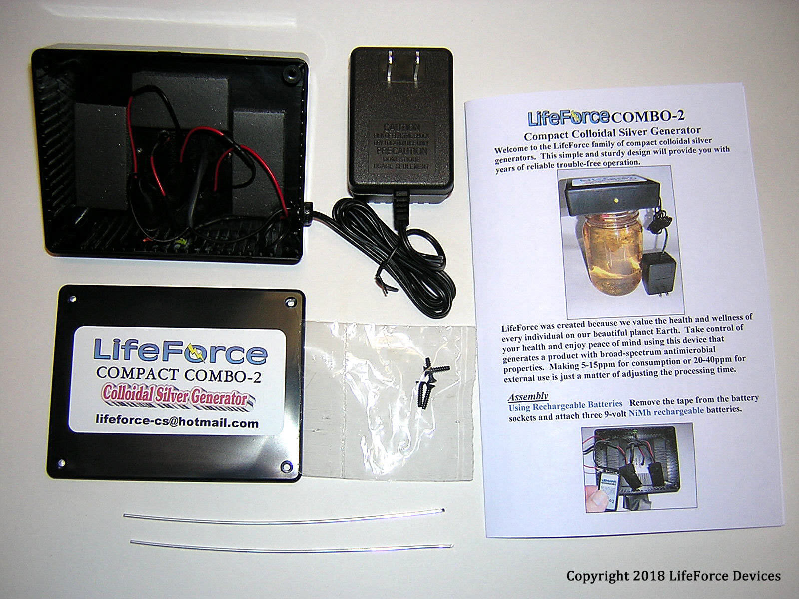 .Compact COMBO-2 Basic Colloidal Silver Generator Pkg. by LifeForce Devices