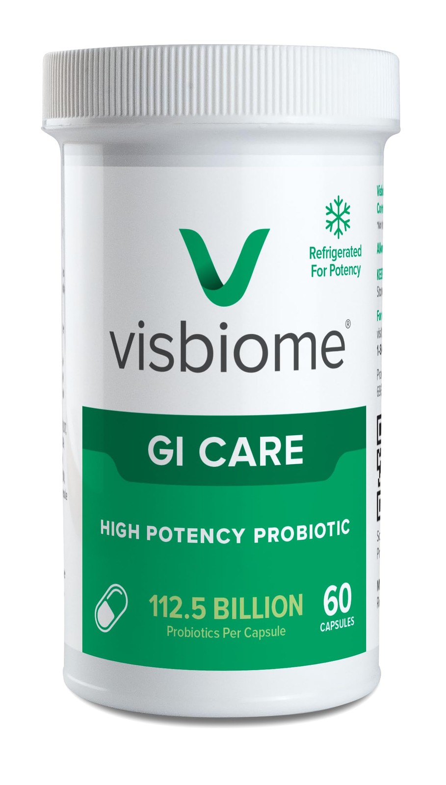 Probiotic Supplement 112.5B CFU 60 Capsules Tan Visbiome GI Care High Potency