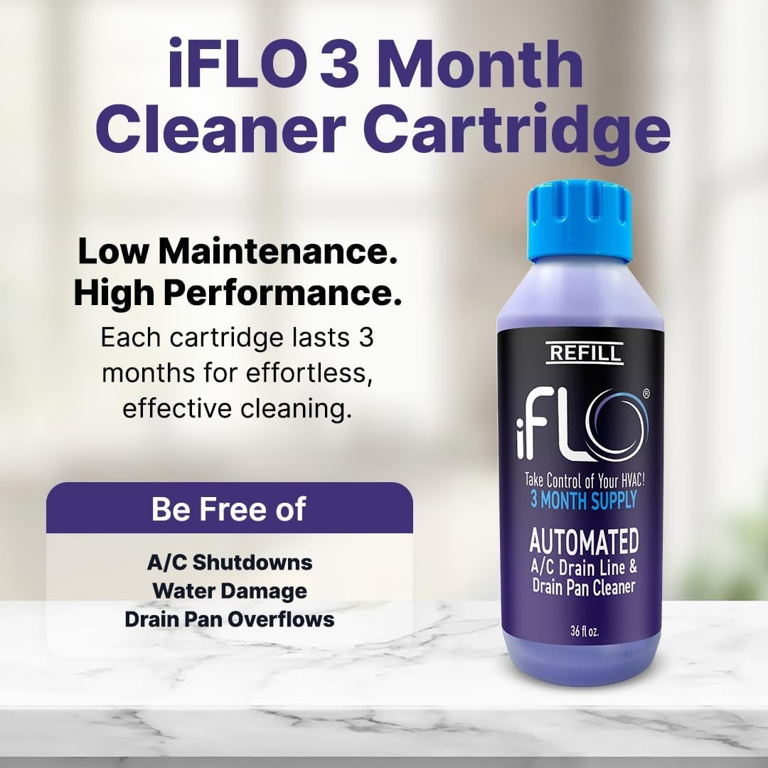 iFLO® Smart A/C Drain Line Cleaner and Drain Pan Cleaner Cartridge, Fast-Acti…