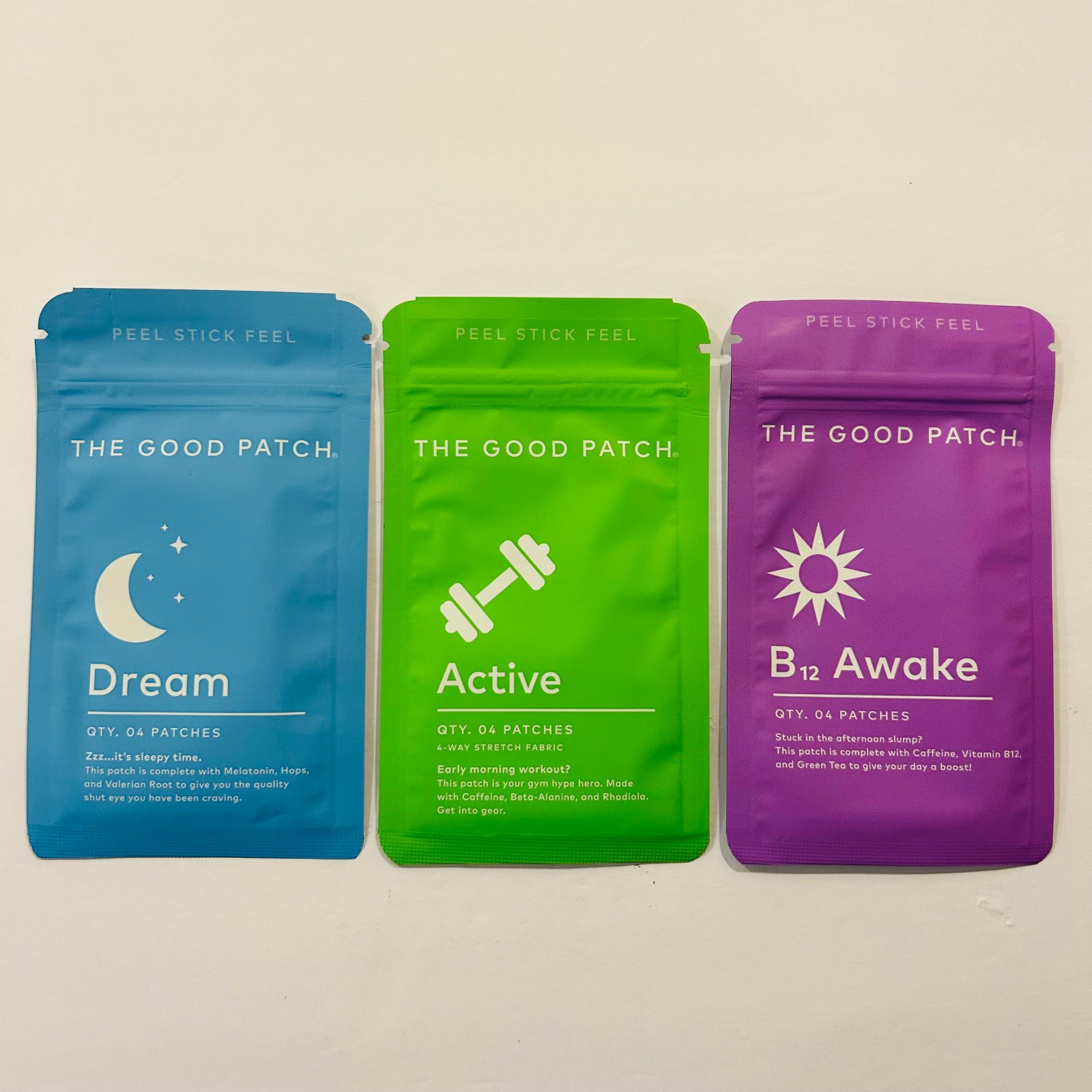 THE GOOD PATCH B12 AWAKE | DREAM | ACTIVE | 12 Patches! Energy Boost + Relax