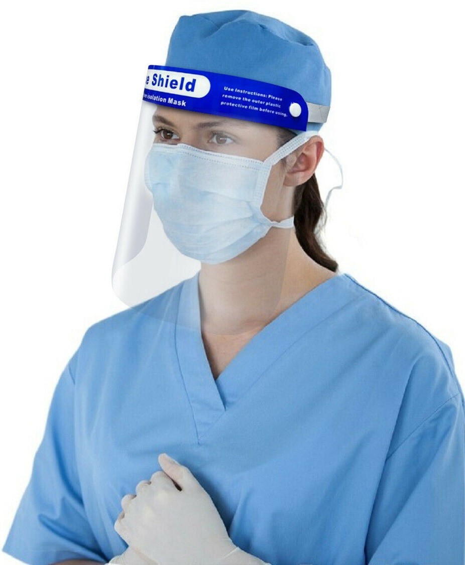 Full Face Shield Clear Flip Up Visor Medical Dental Carpentry Shop Garden Crafts