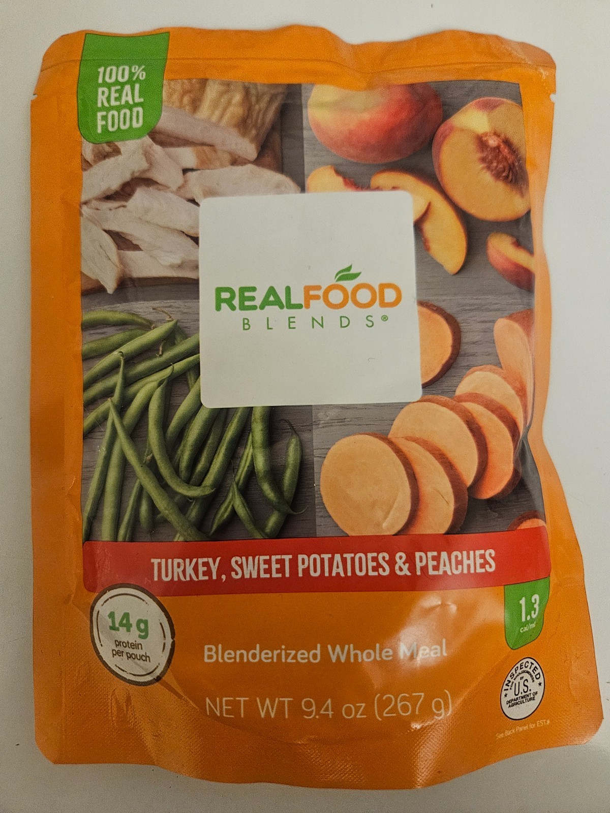 Real Food Blends Turkey,Sweet Potatoes,&Peaches–Case of 12–New,Sealed& UNEXPIRED