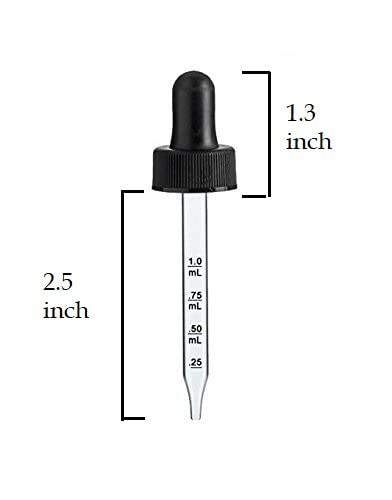 Set of 3 Calibrated Straight Tip 1 oz Glass Dropper for 30 ml Bottles