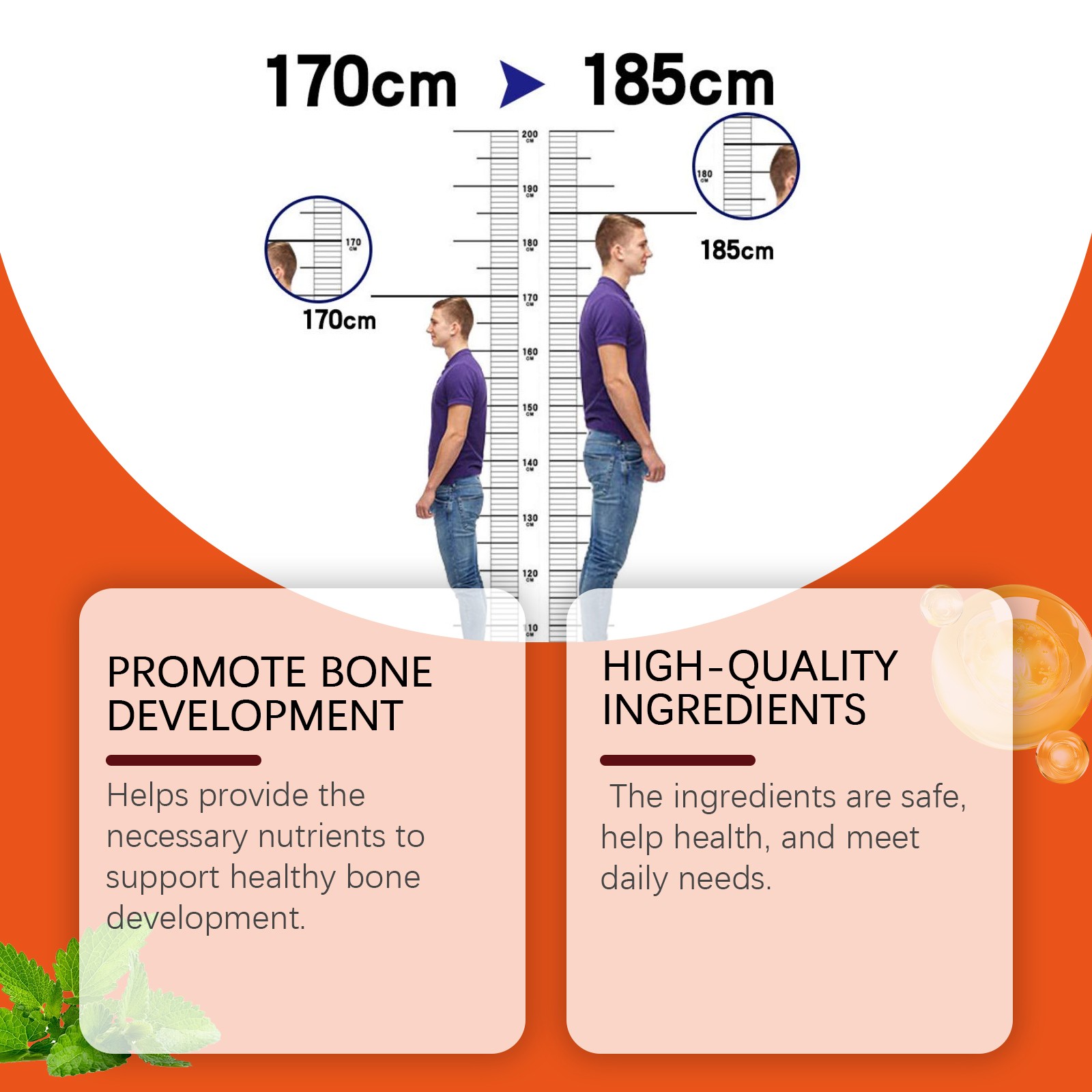 Premium Nutritional Supplement Drops for Height Growth and Wellness Support
