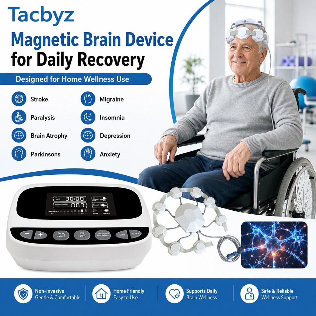 Home Use Magnetic Physical Therapy Device for Depression and Anxiety, Stroke