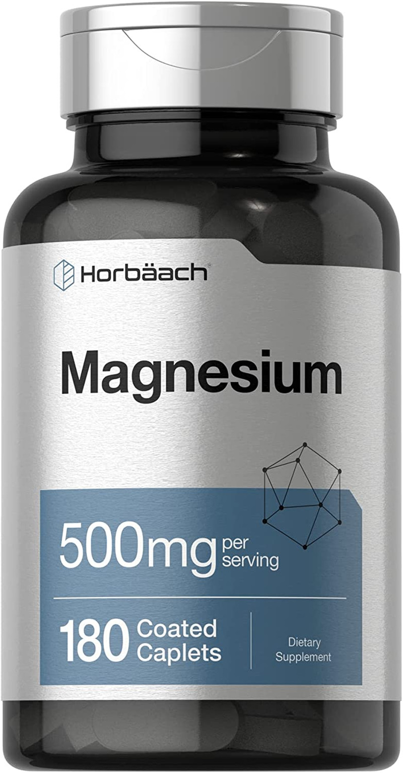Magnesio 500 mg 180 tabletas suplemento mineral vegetariano sin GMO ni gluten