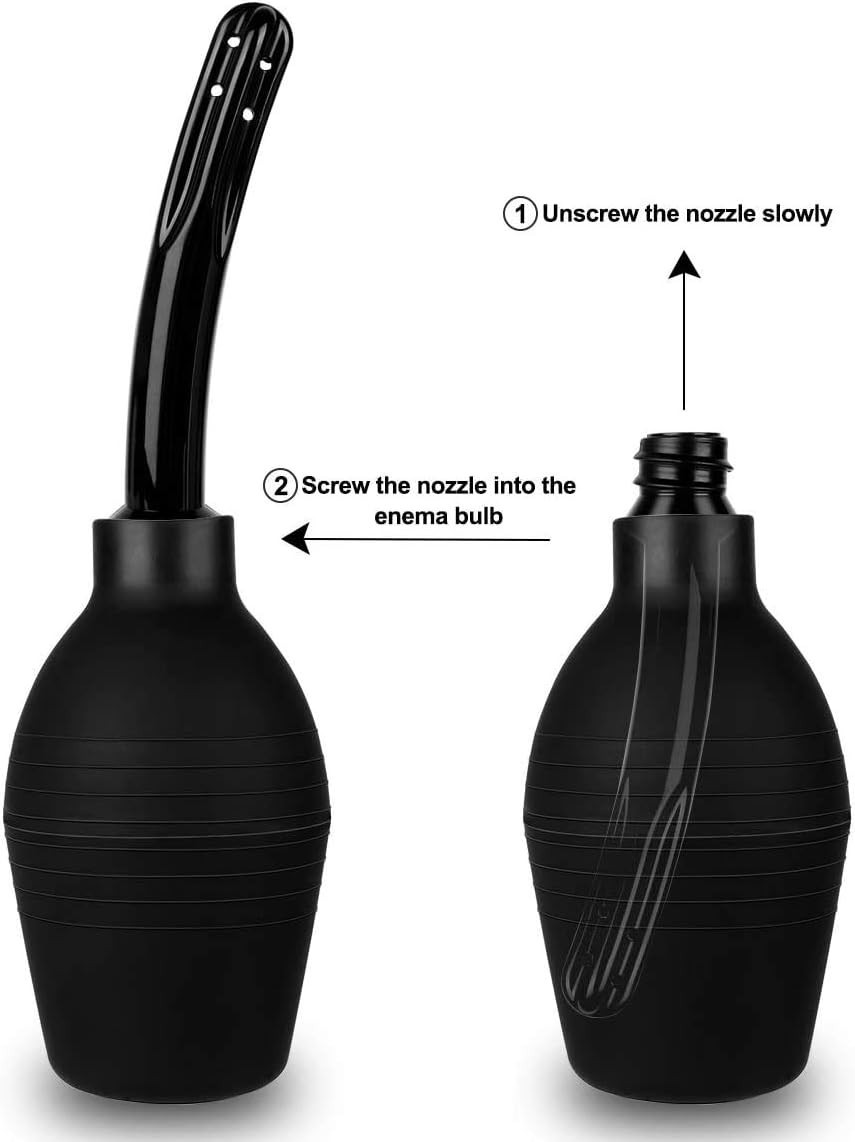 10 Oz Enema Bulb Kit with Storage Bag- Anal or Vaginal Silicone Douche for Men