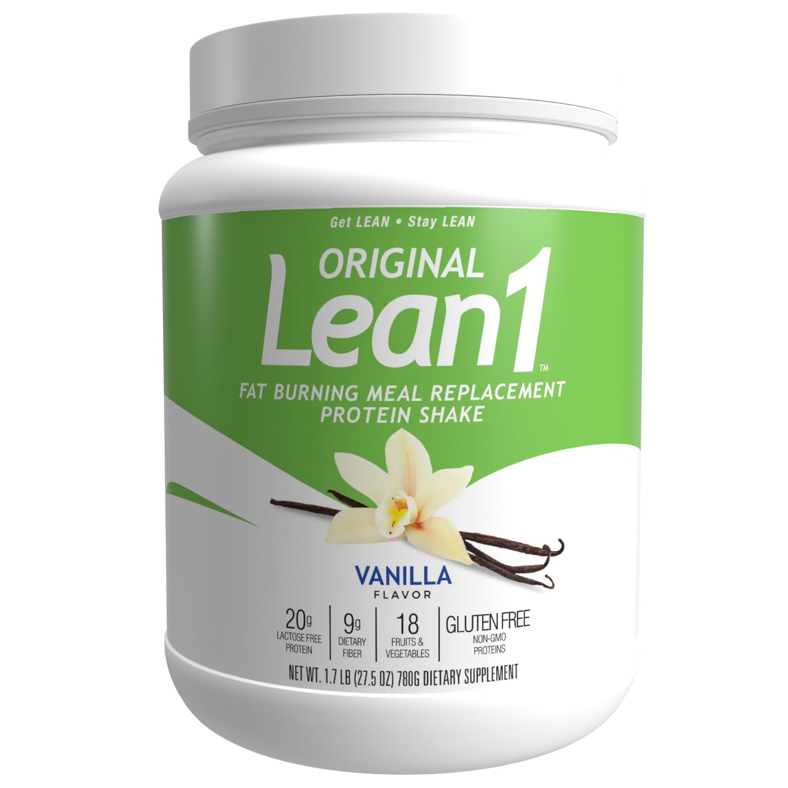 Meal Replacement Protein Shake Vanilla 15 Servings Lean1 powder workout muscle
