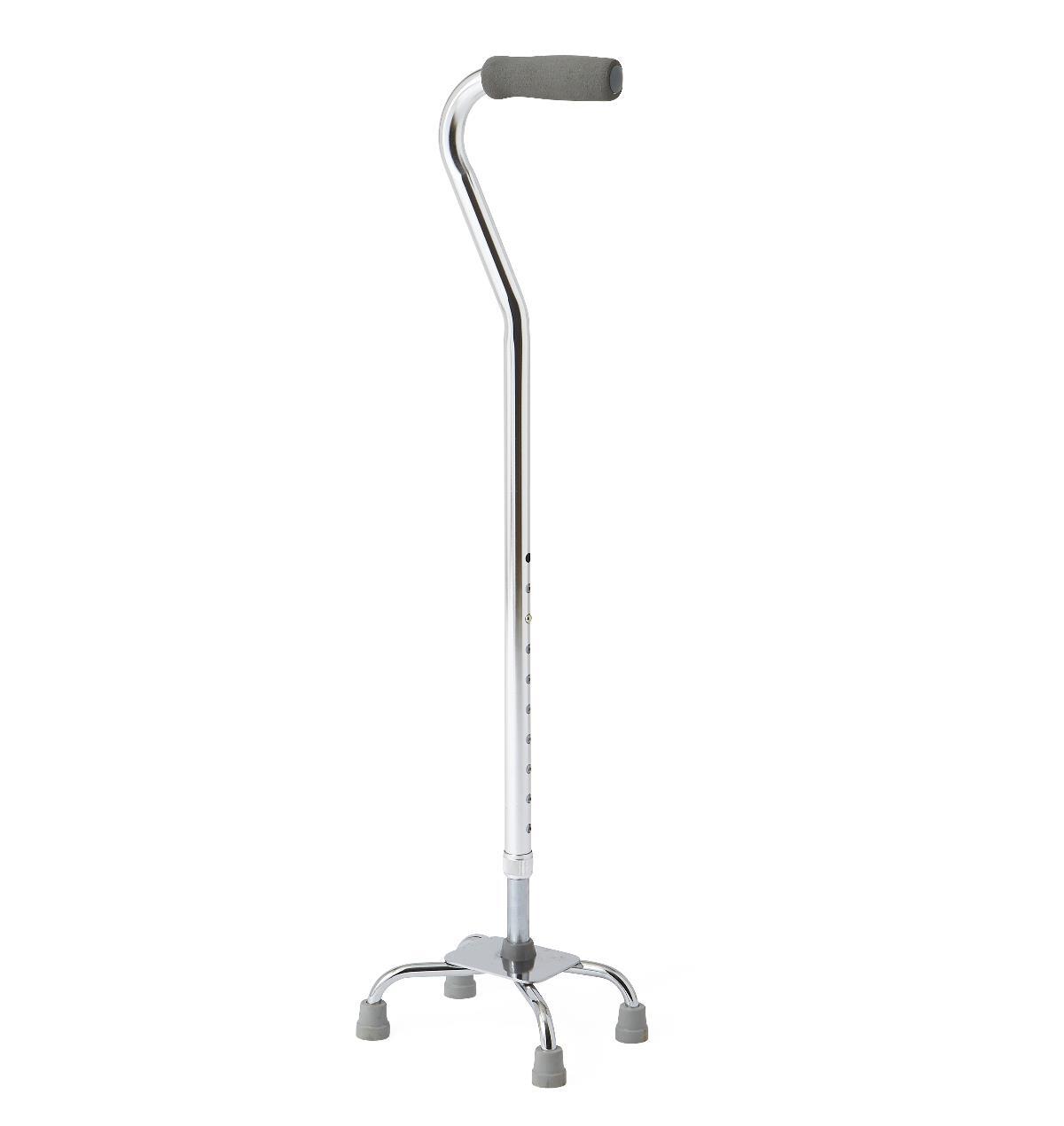 Aluminum Small Base Quad Cane, Chrome