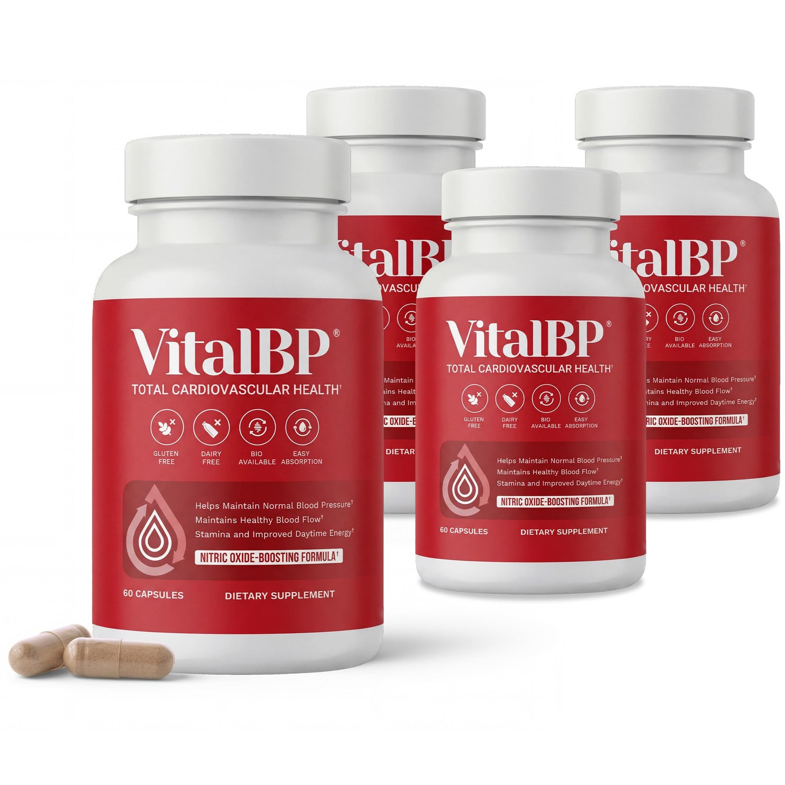 Blood Pressure Support Supplements 240 Capsules CoQ10 L Citrulline VitalBP D3-60