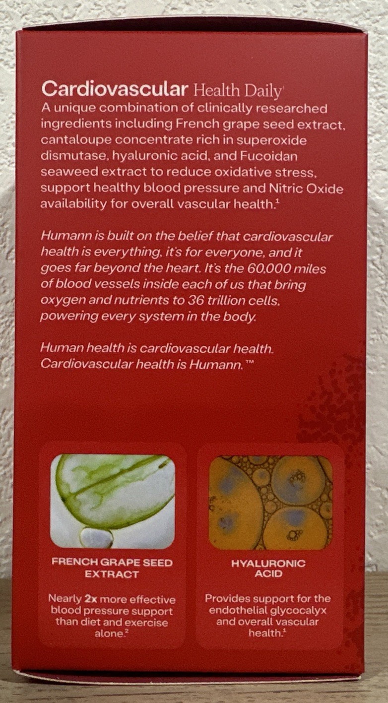 Cardiovascular 60 Capsules Grape Seed Extract Hyaluronic Acid – Exp: 01/2028