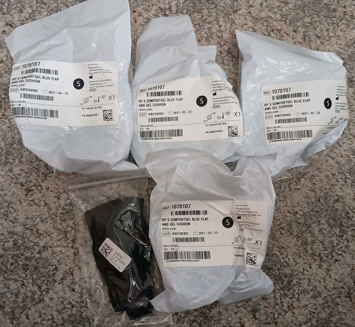 Lot 4 Respironics Comfort Gel Nasal Cushion w Flap for Nasal Mask Small 1070107