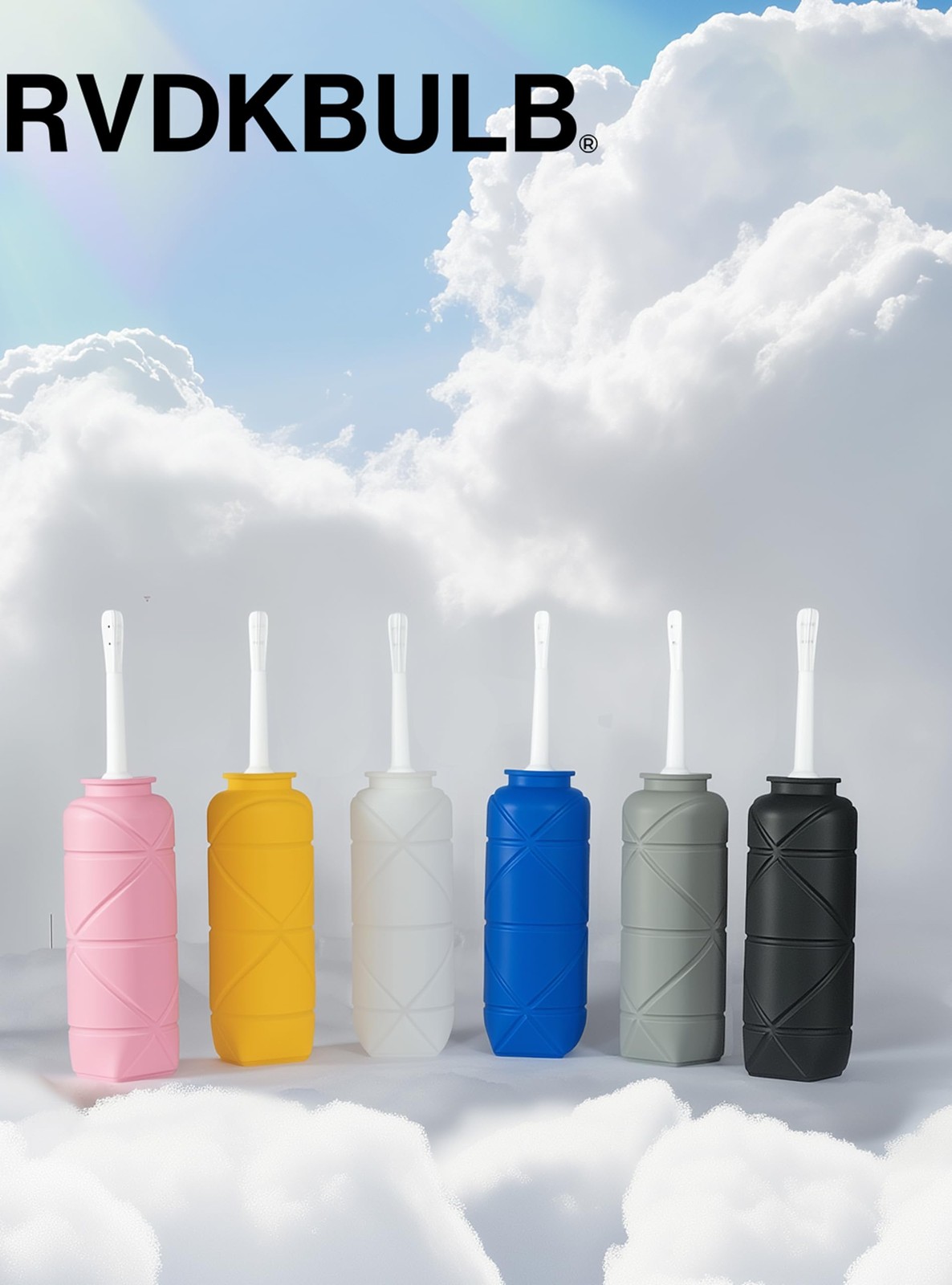 Foldable Compact Silicone Travel Douche Bottle Kit Reusable 24 FL OZ White 1 PCS