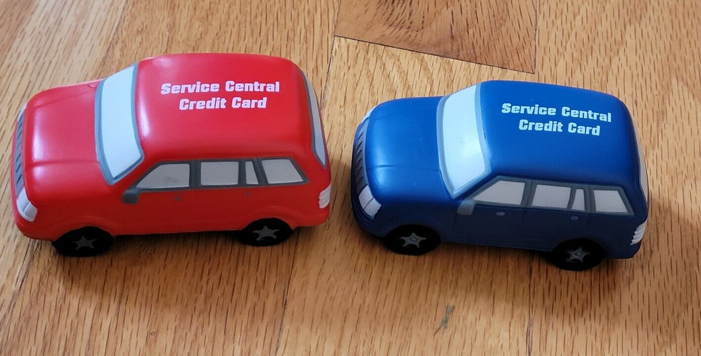 2 Red Blue Pickup Truck Squeeze Toys Stress Relief, Arthritis Therapy, Playtime