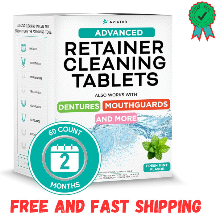 Retainer & Mouth Guard Cleaner Tablets – Mint Flavor 60 Pack