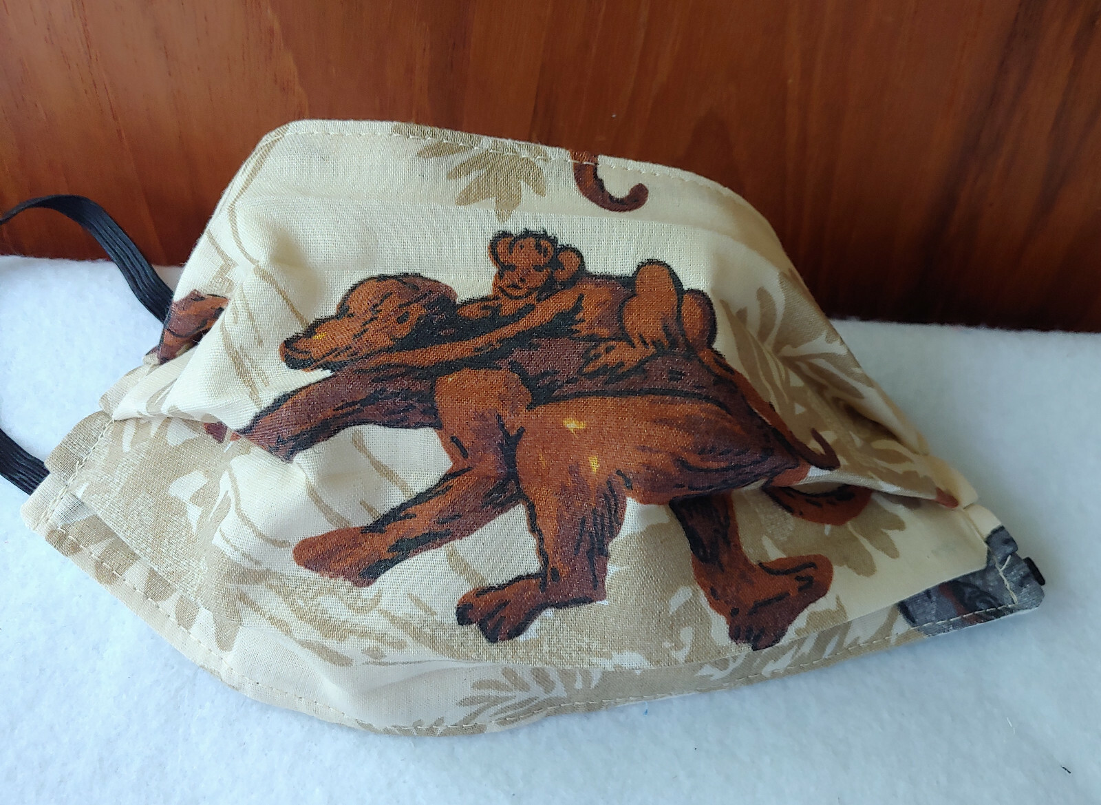 Handmade Wild Animal Series Cotton Pleated Face Mask Adult/Youth Lion or Monkey