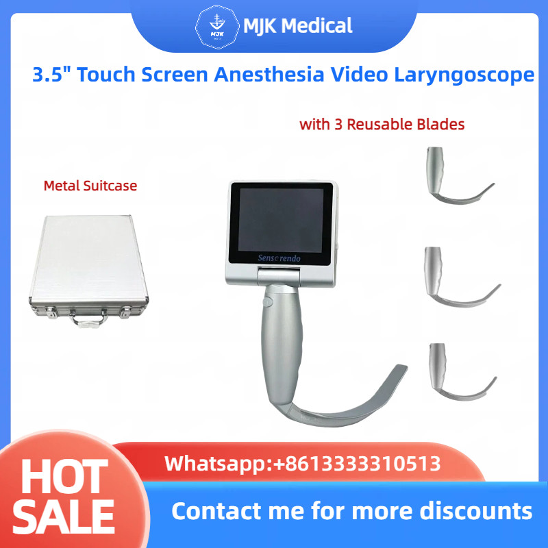 3.5″ Touch Screen Anesthesia Video Laryngoscope w/ 3 Reusable Blades &Suitcase