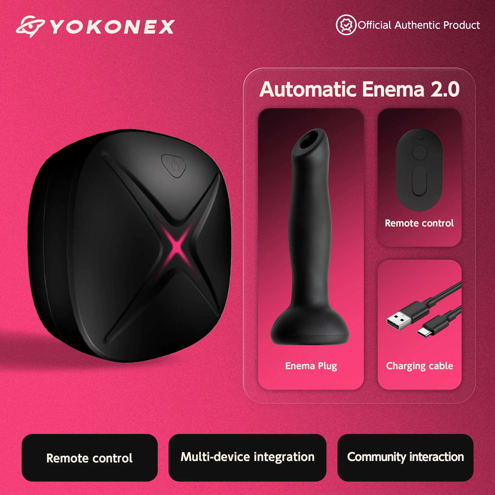Automatic Enema Device 2.0 Multi-Speed Silicone Enema Easy Vaginal Cleaner