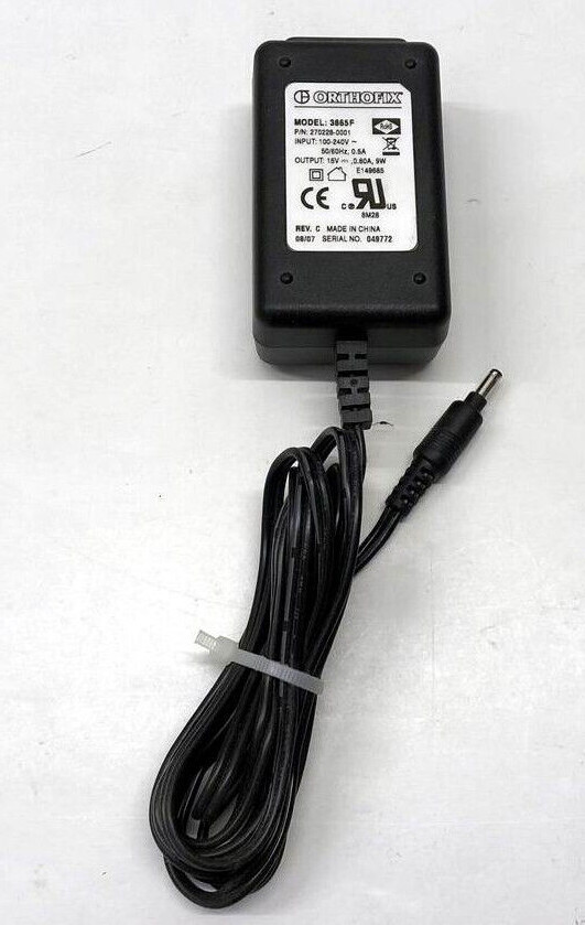 Genuine ORTHOFIX Power Supply Model: 3865F P/N: 270228-0001 ~ 15 Volt .60A, 9W