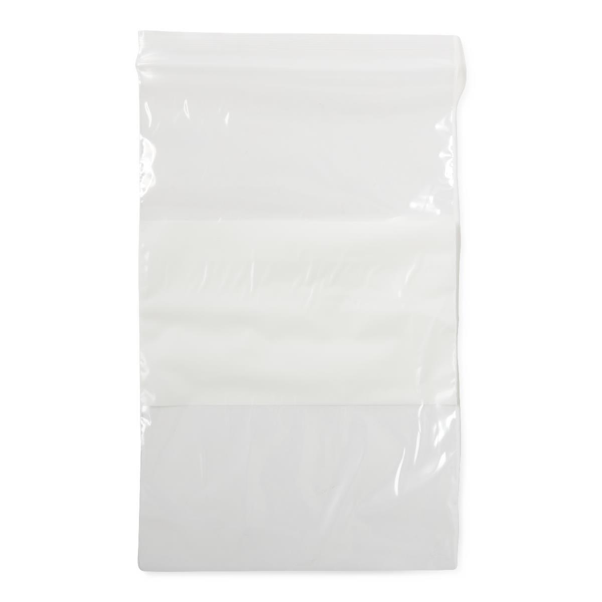Plastic Zip Closure Bags with White Write-On Block,Clear, 2MIL 5″ x 8″, Case