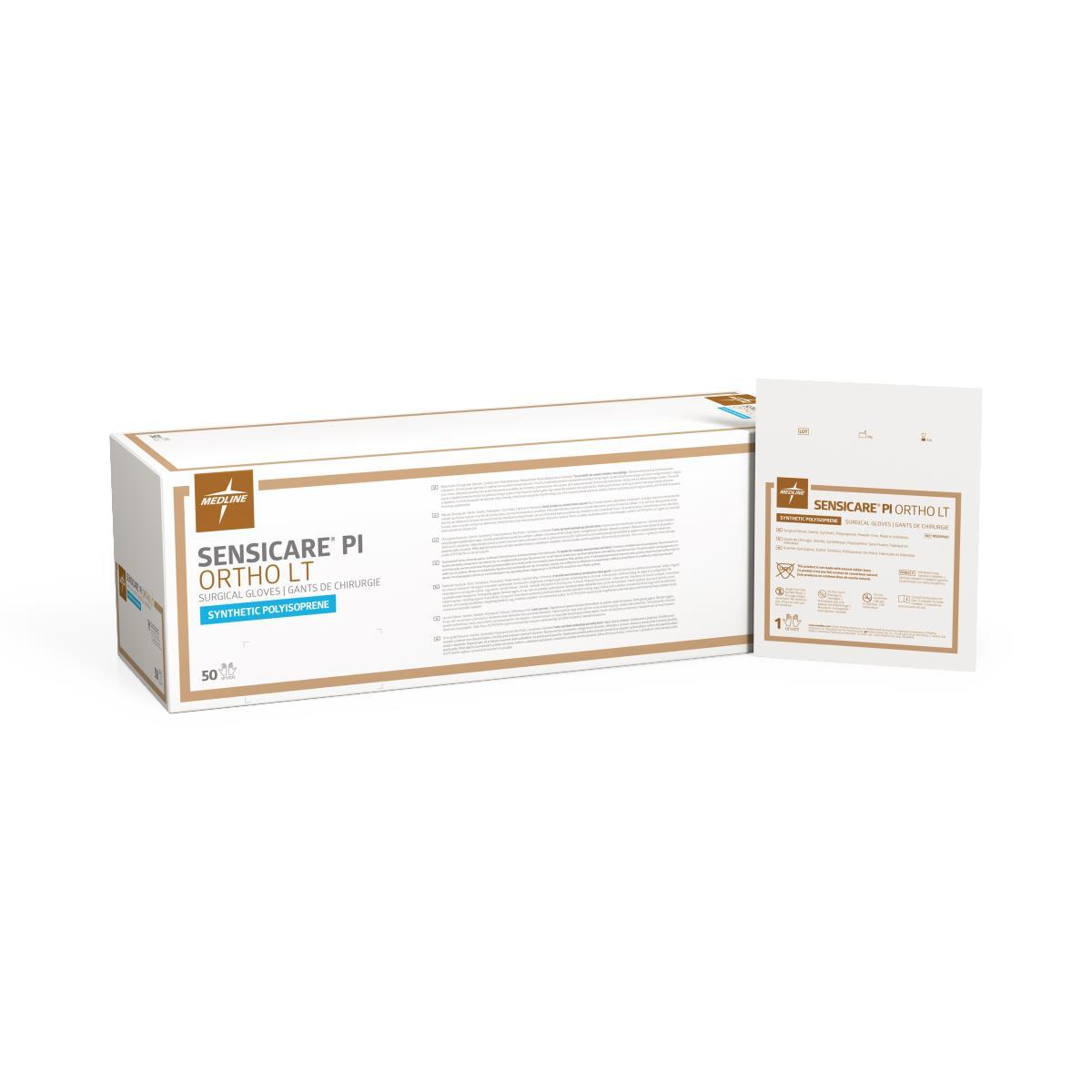 SensiCare PI Ortho LT Surgical Gloves, Powder-Free, Size 7, Box of 50