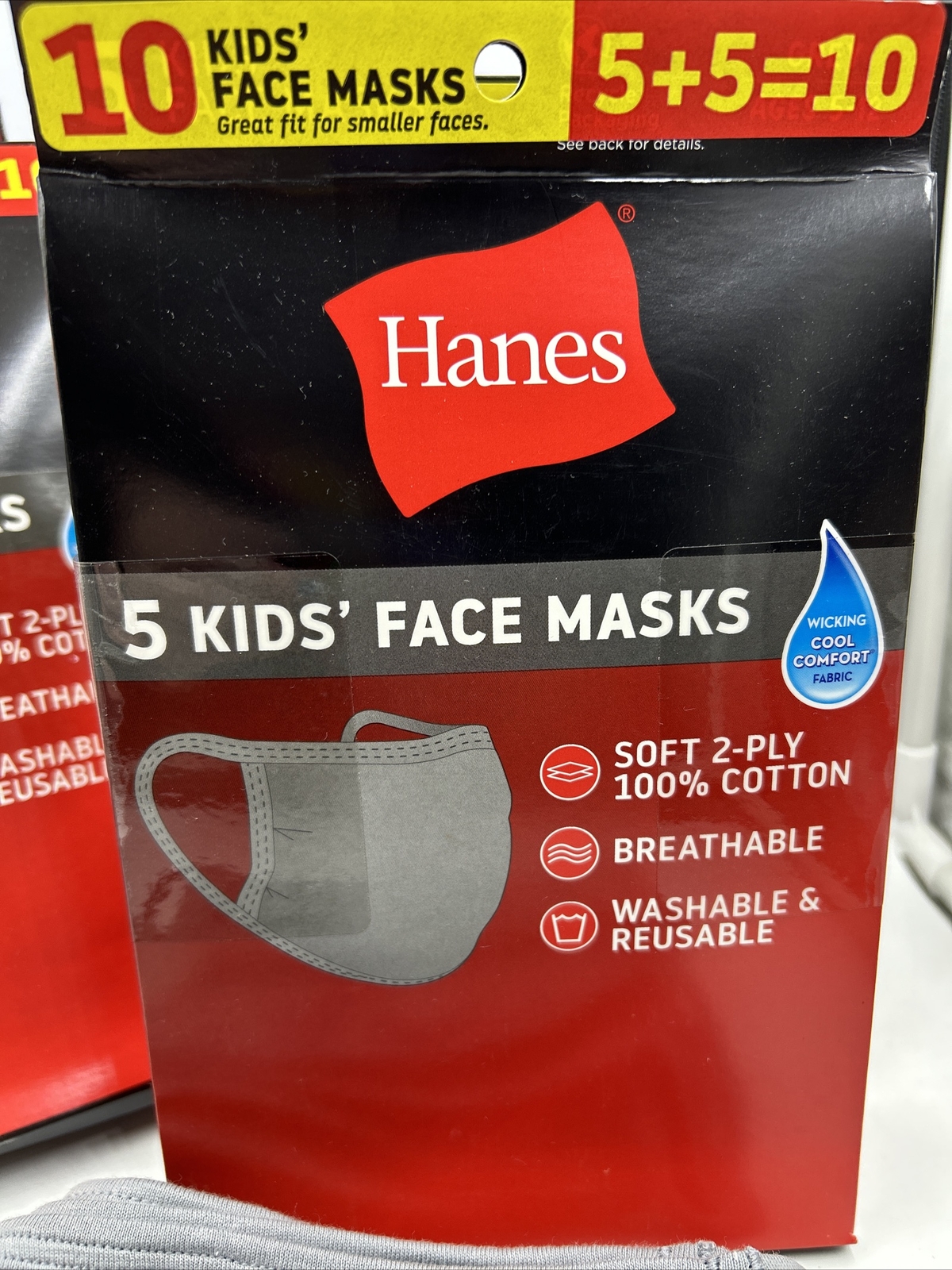 Hanes 30 Pieces Kids Face Mask Choose Color 100% Cotton NIB