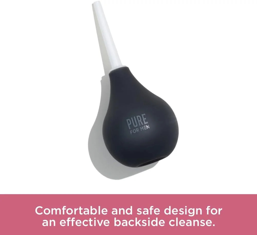 Pure for Men Bum Bulb | Anal Douche Kit with Detachable Tip | Reusable Enema, Ea