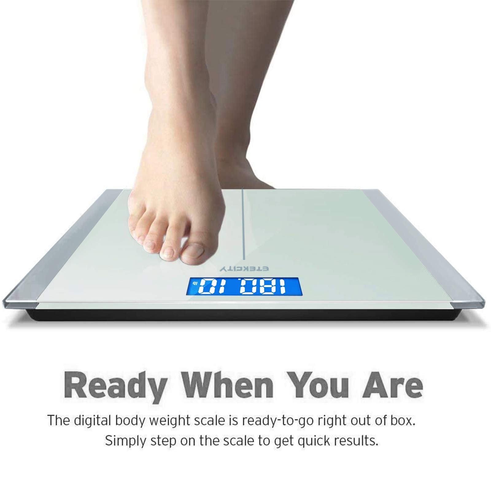 Digital Bathroom Scale Body Weight 400 lb Capacity White EB9380H Electric People