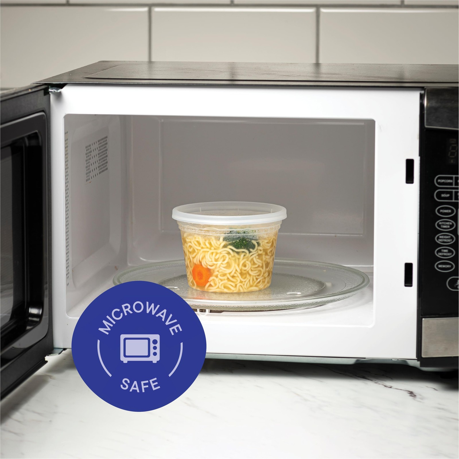 Plastic Deli Food Storage Containers 16oz Clear Airtight Lids Stack