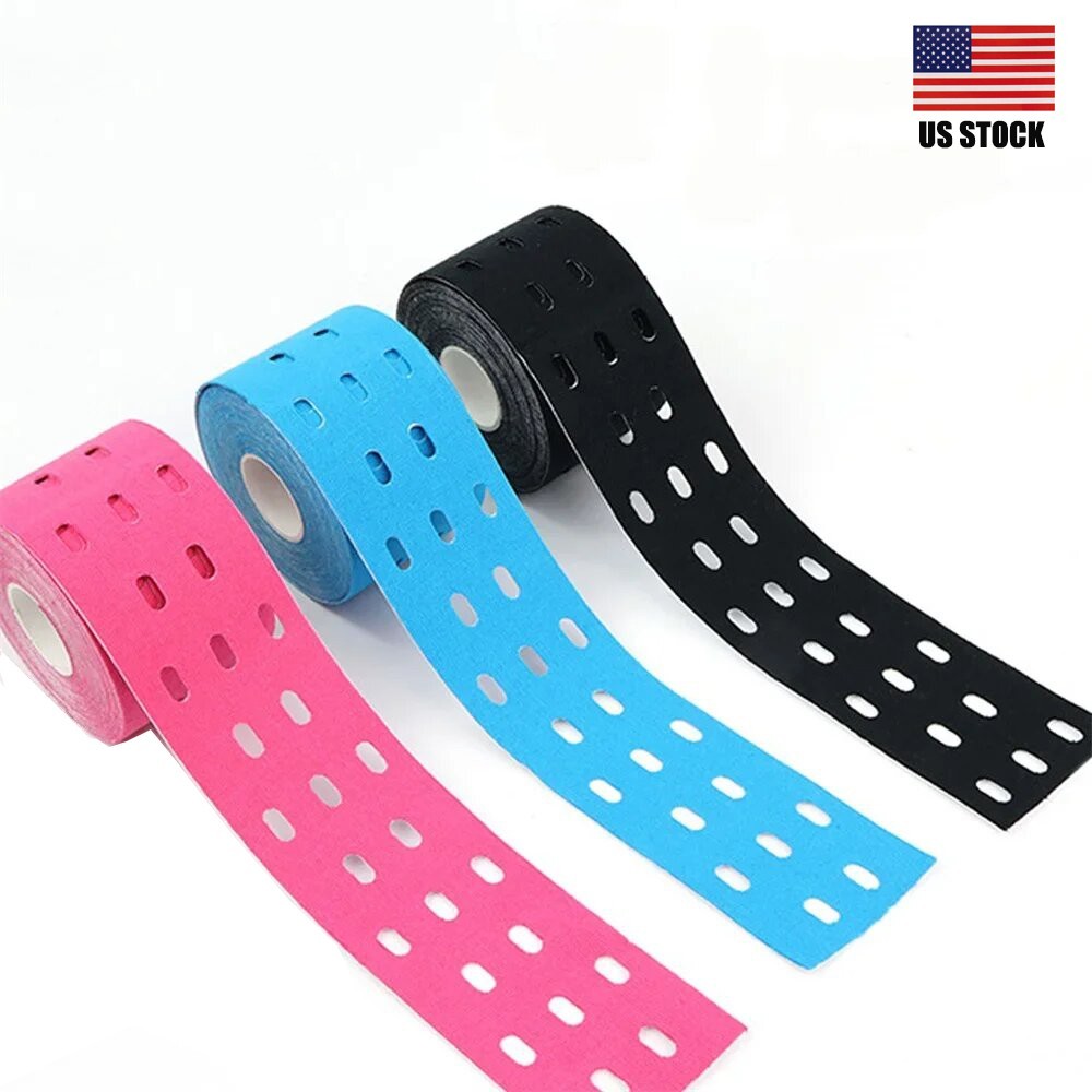 3pcs 5cm Perforated Kinesiology Elastic Adhesive Tape Cotton Muscle Protection