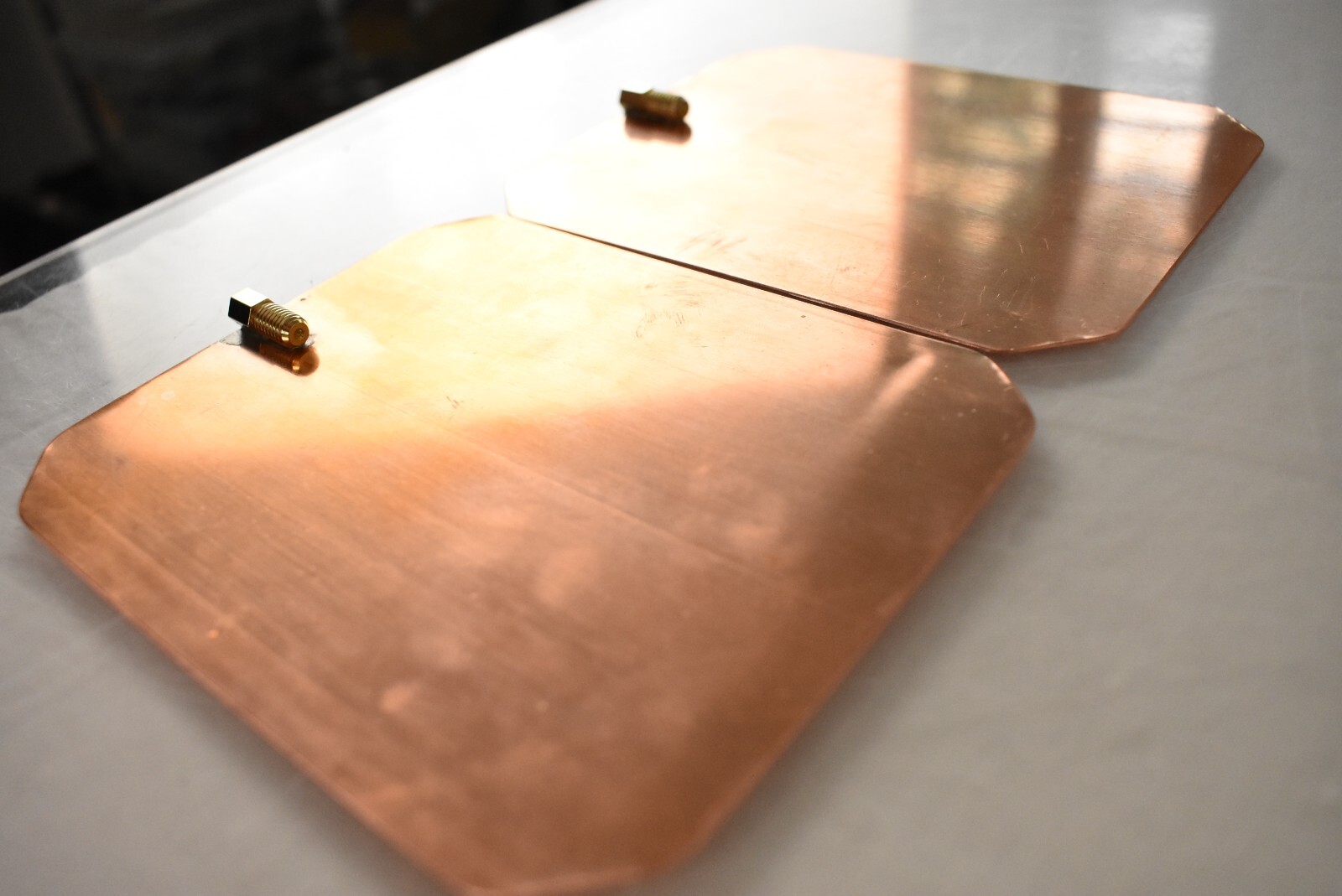 Pair Heavy-Gauge Copper Rife Machine Foot Pads for GB4000 and Others