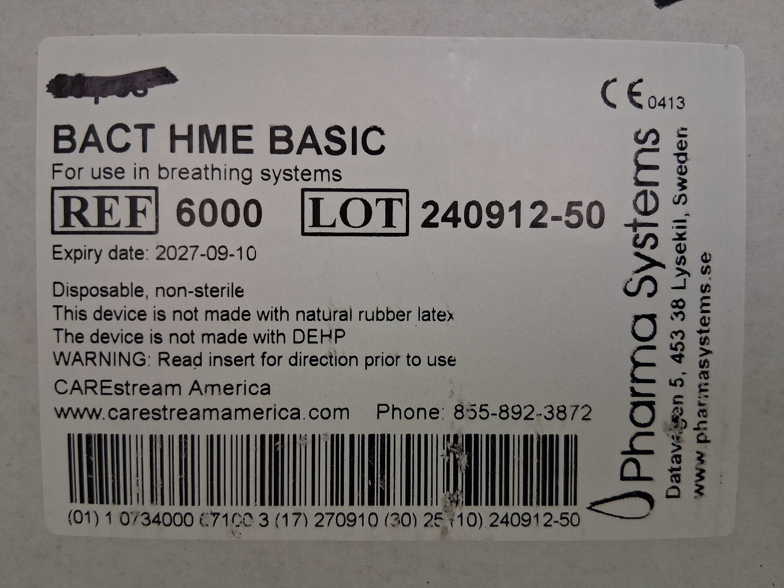 BACT HME BASIC 30 Count Heat Moisture Exchanger Bacterial Viral Filter Box