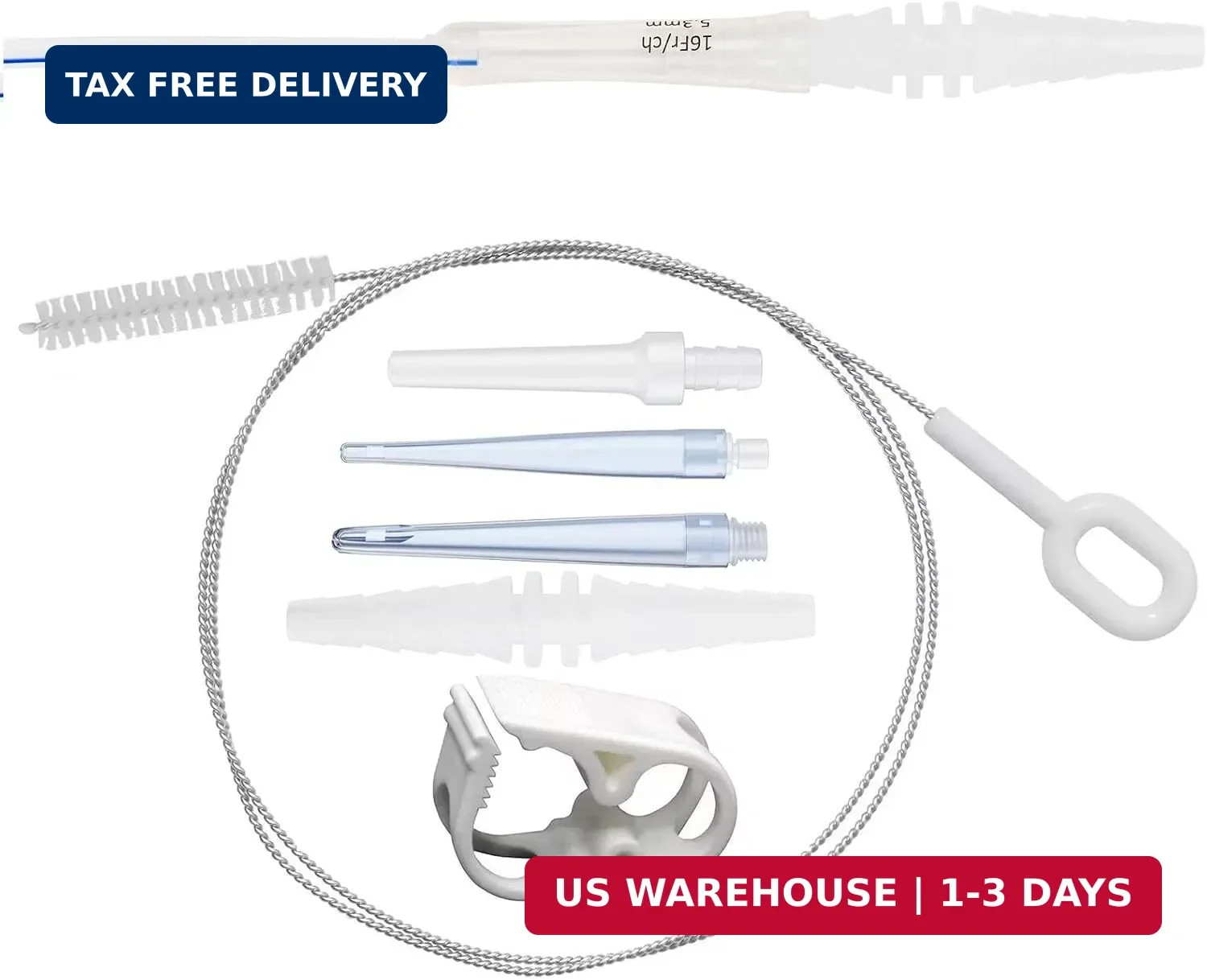 7Pcs Enema Accessories Kit Include Enema Tube Connector, Hose Brush,Enema Clamp,