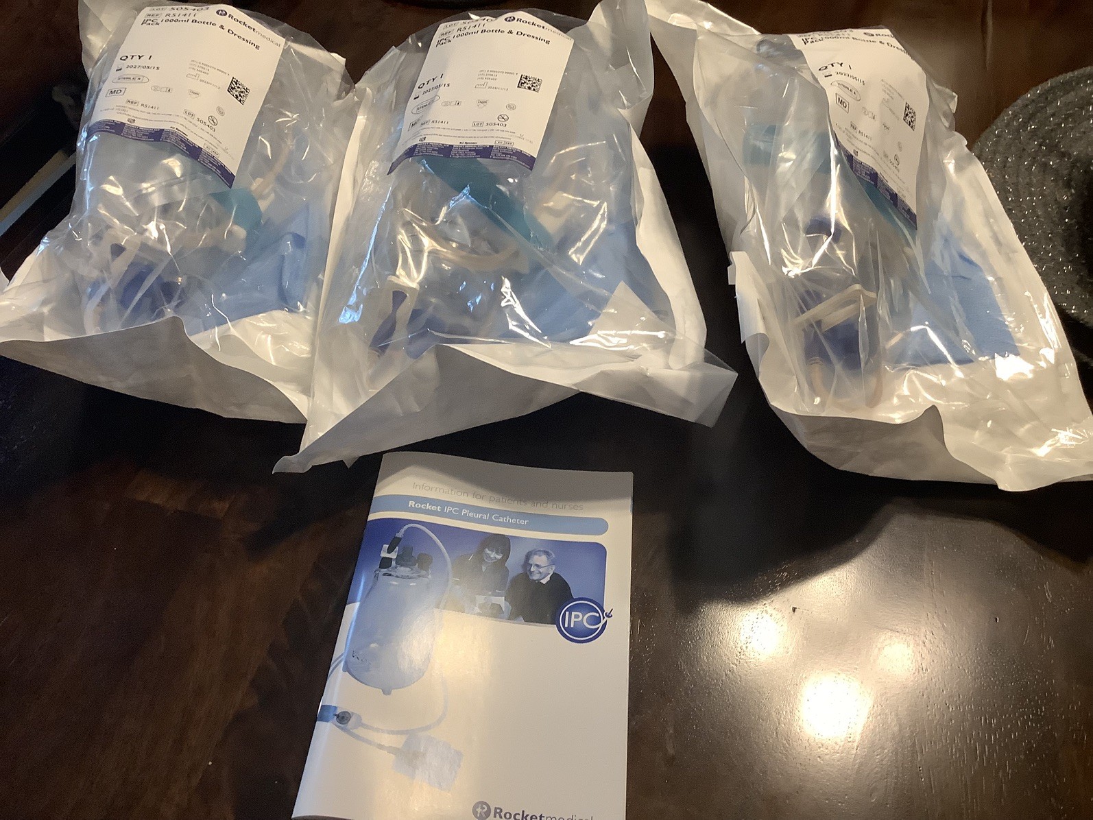 (3) Rocket Medical R51411 IPC 1000ml Drainage Bottle And Dressing Pack Exp 05/27