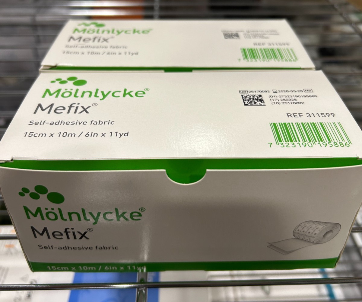 *2 Packs* Molnlycke 311599 Mefix Dressing Tape 6 in. x 11 yds. Exp 03/2028