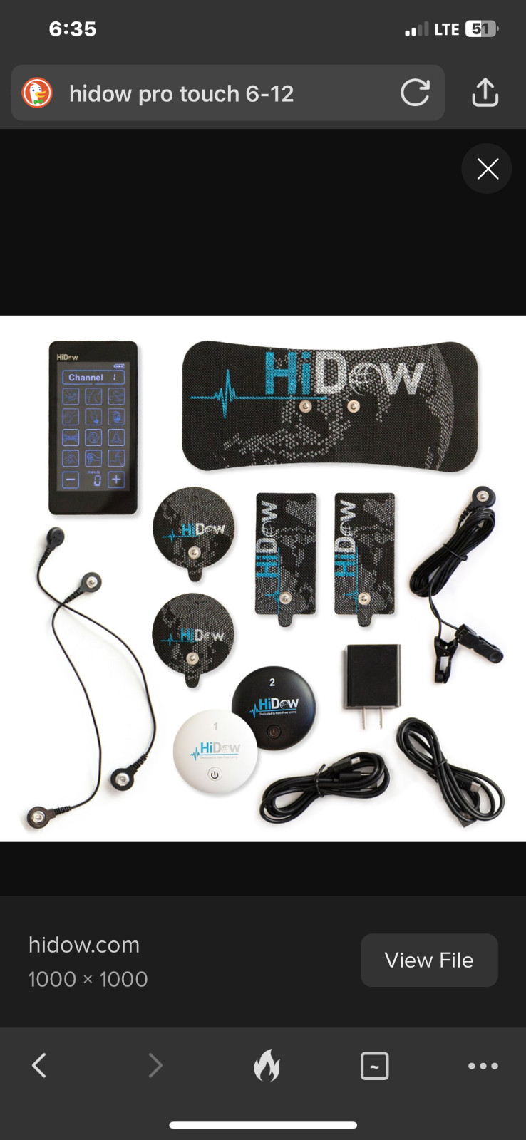 HiDow Pro Touch Wireless 6-12 premium wireless electronic muscle stimulator/TENS