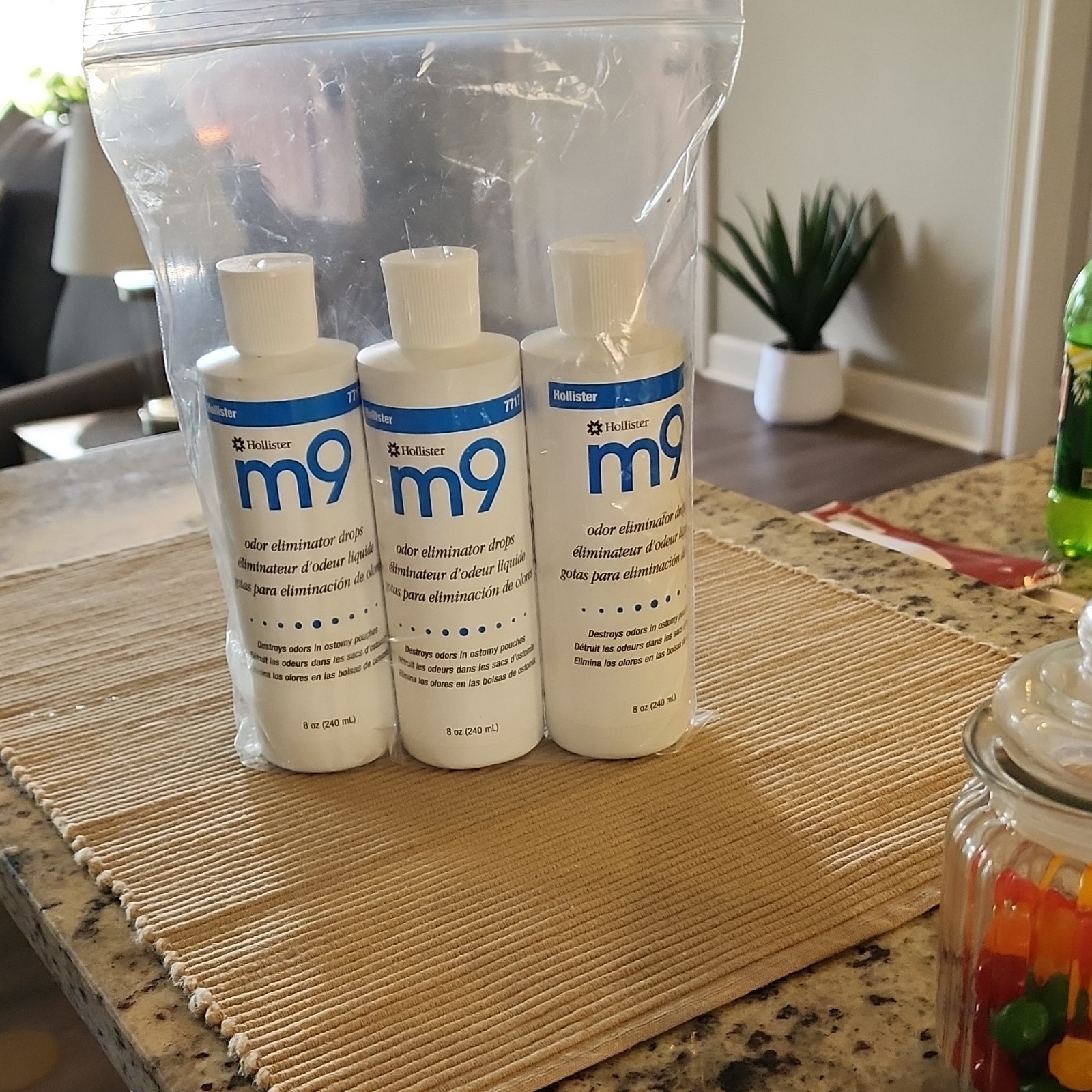 Hollister m9 Odor Eliminator Drops Easy to Use 8 oz White 7711