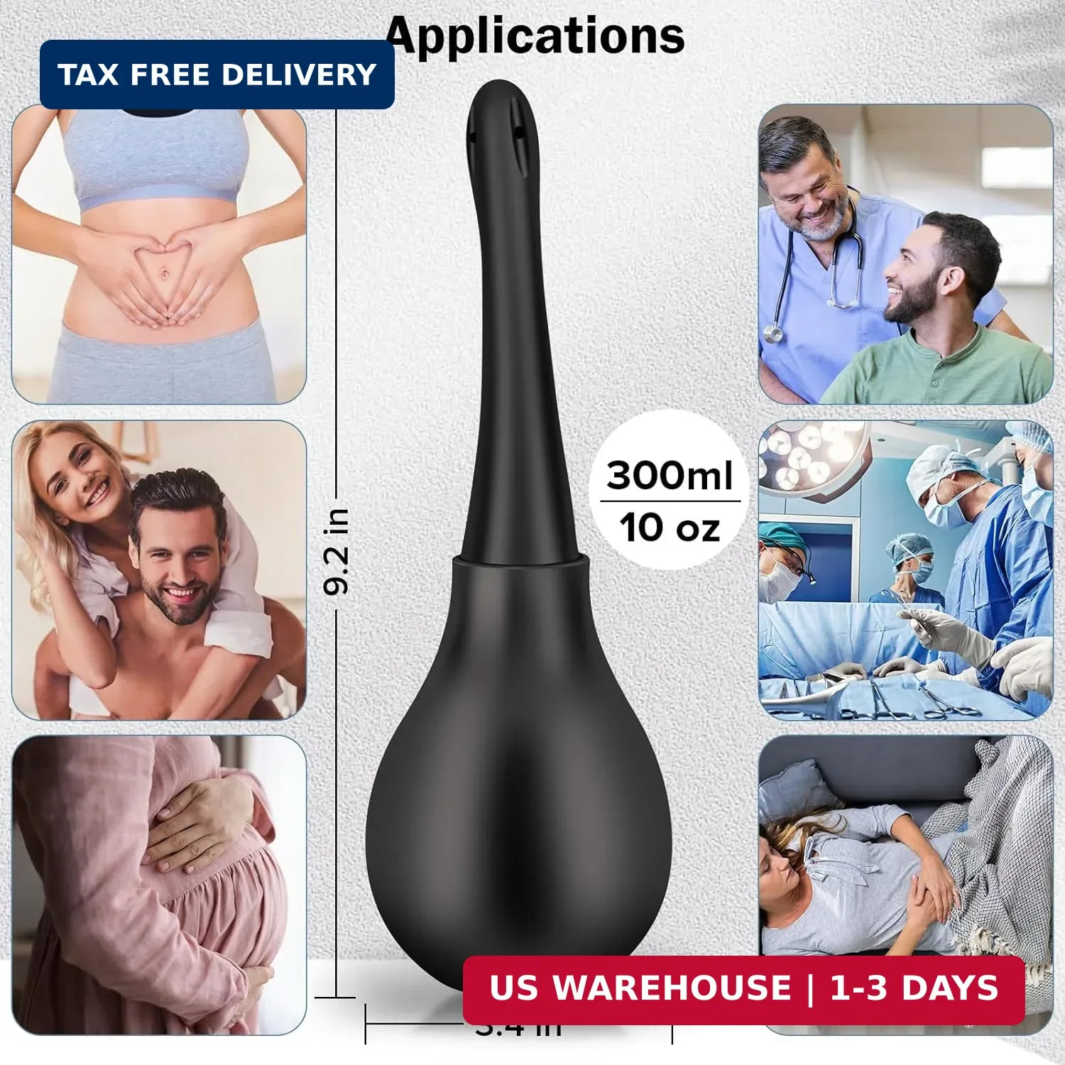 Anal Douche Enema Kit Anti Backflow Enema Bulb with Lube for Men & Women